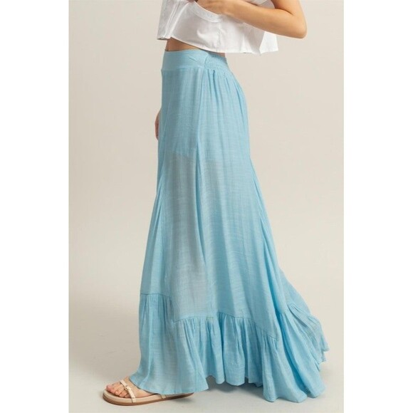 HYFVE High-Waist Ruffle Flared Wide Leg Pants - Picture 2 of 3